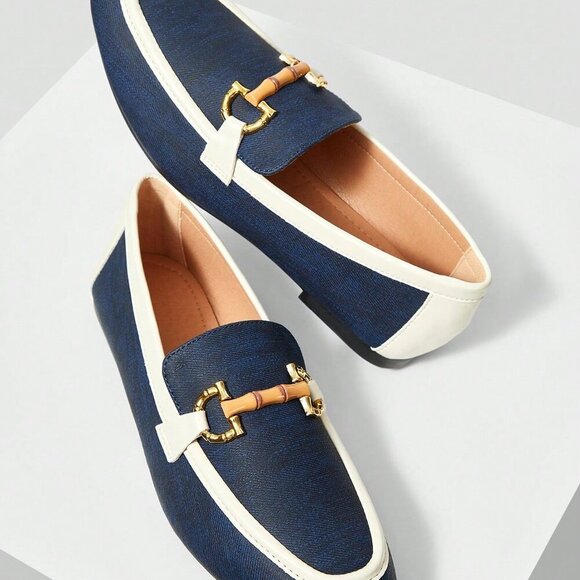 Royal Blue Preppy Women's Casual Flats - Picture 8 of 10